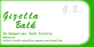 gizella balk business card